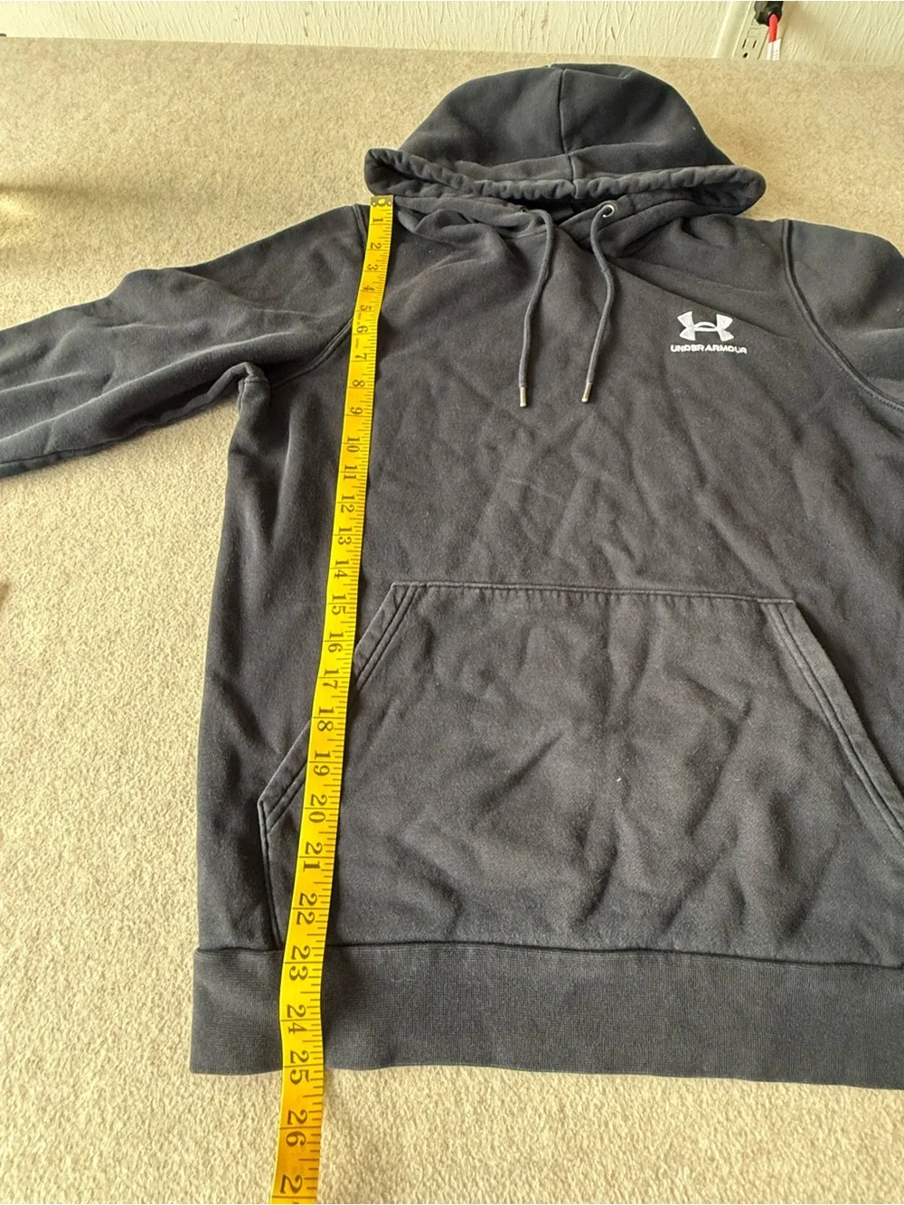 Under Armour Men's Charcoal Hooded Pullover with Logo